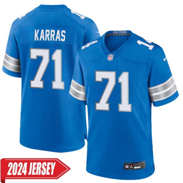 Alex Karras No 71 Men’S Detroit Lions Home Game 2024 Jersey – Blue