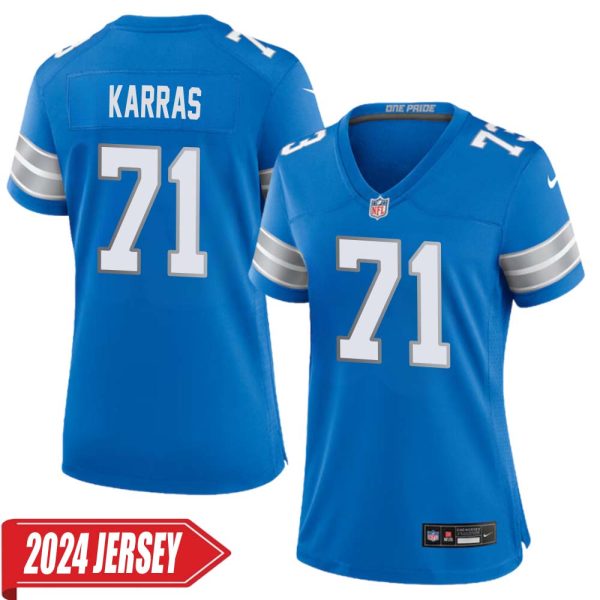 Alex Karras No 71 Woman’S Detroit Lions Home Game 2024 Jersey – Blue