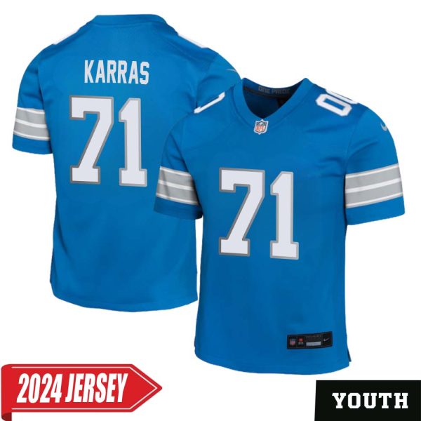 Alex Karras No 71 Youth’S Detroit Lions Home Game 2024 Jersey – Blue