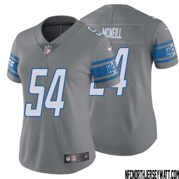 Alim Mcneill No 54 Women Steel Detroit Lions Vapor Untouchable Color Rush Limited Player Jersey – Replica