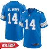 Amon-Ra St. Brown No 14 Men’S Detroit Lions Away Game 2024 Jersey – White