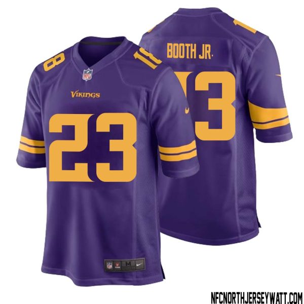 Andrew Booth Jr. No 23 Men Purple Minnesota Vikings Alternate Game Jersey – Replica