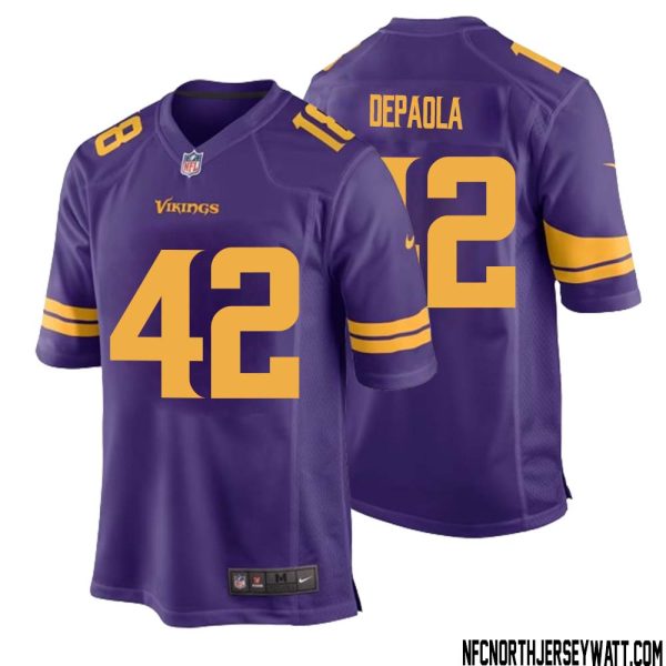 Andrew Depaola No 42 Men Purple Minnesota Vikings Alternate Game Jersey – Replica
