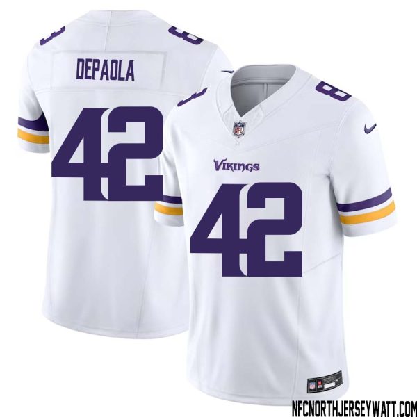 Andrew DePaola No 42 Men White Minnesota Vikings Vapor F.U.S.E. Limited Jersey- Replica