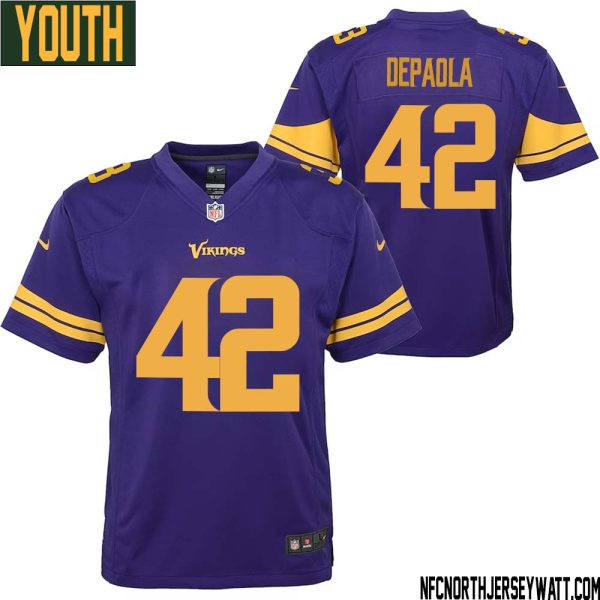 Andrew Depaola No 42 Youth Purple Minnesota Vikings Color Rush Vapor Untouchable Limited Jersey- Replica