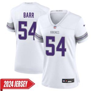 Anthony Barr No 54 Woman’s Minnesota Vikings White Alternate Custom Game 2024 Jersey