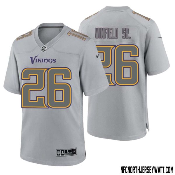 Antoine Winfield Sr. No 26 Men Gray Minnesota Vikings Atmosphere Fashion Game Jersey – Replica
