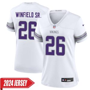 Antoine Winfield Sr. No 26 Woman’s Minnesota Vikings White Alternate Custom Game 2024 Jersey
