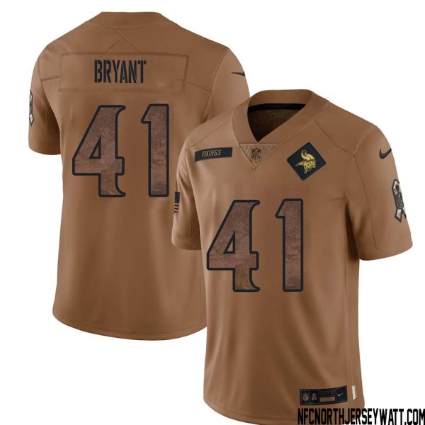 Austin Bryant No 41 Men Brown Minnesota Vikings 2023 Salute To Service Limited Jersey – Replica
