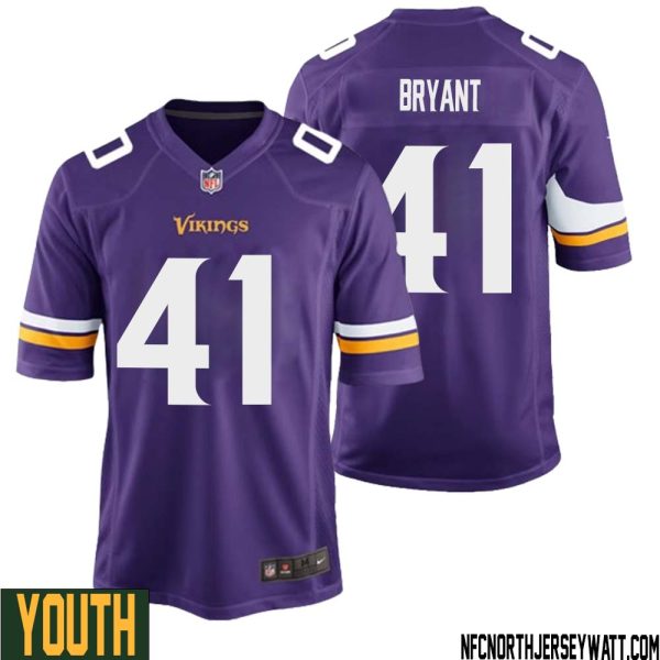 Austin Bryant No 41 Minnesota Vikings Game Jersey Court Purple For Youth – Replica