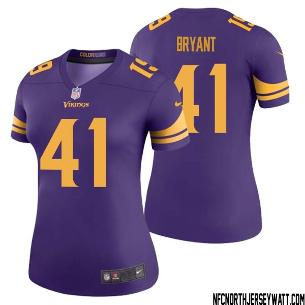 Austin Bryant No 41 Women Purple Minnesota Vikings Color Rush Vapor Untouchable Limited Jersey- Replica