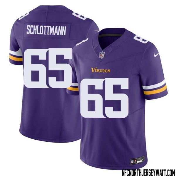 Austin Schlottmann No 65 Men Purple Minnesota Vikings Vapor F.u.s.e. Limited Jersey- Replica