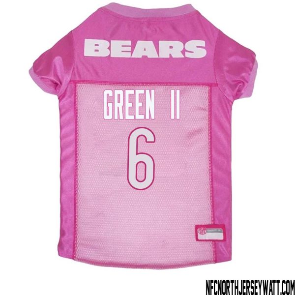 B.j. Green Ii No 6 Chicago Bears Dog Jersey Pink – Replica