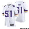 Benton Whitley No 51 Men White Minnesota Vikings Game Player Away Jersey – Replica