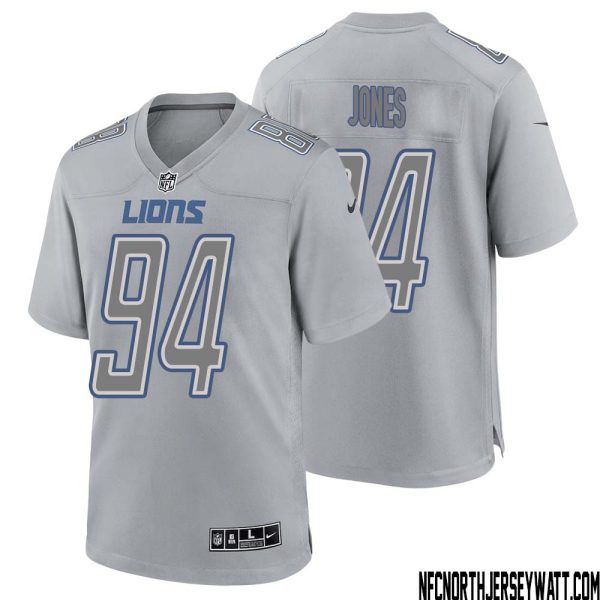 Benito Jones No 94 Men Gray Detroit Lions Atmosphere Fashion Game Jersey – Replica