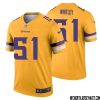 Ben Leber No 51 Men Minnesota Vikings Gold Inverted Legend Jersey – Replica