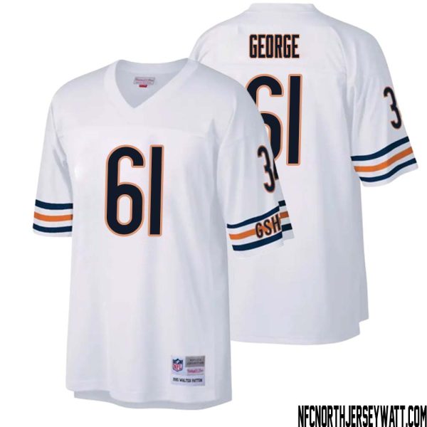 Bill George No 61 Men Mitchell & Ness White Chicago Bears Legacy Replica Jersey