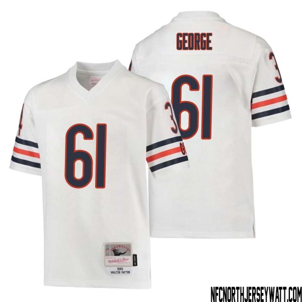 Bill George No 61 Youth Mitchell & Ness White Chicago Bears 1985 Retired Player Legacy Jersey – Replica