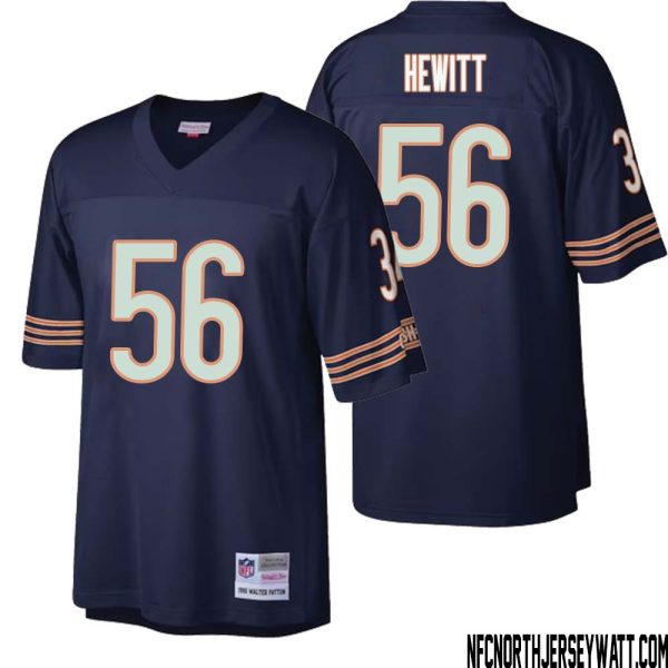 Bill Hewitt No 56 Men Mitchell & Ness Dark Navy Chicago Bears Big & Tall 1985 Retired Player Replica Jersey