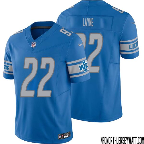 Bobby Layne No 22 Men Blue Detroit Lions Vapor F.U.S.E. Limited Jersey – Replica