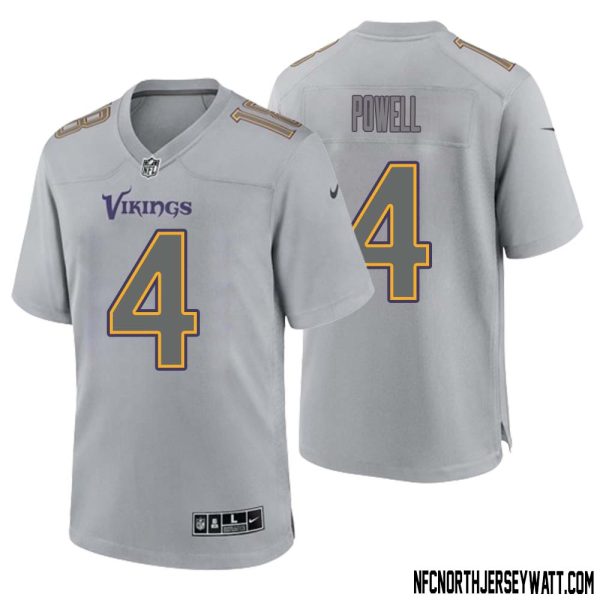 Brandon Powell No 4 Men Gray Minnesota Vikings Atmosphere Fashion Game Jersey – Replica