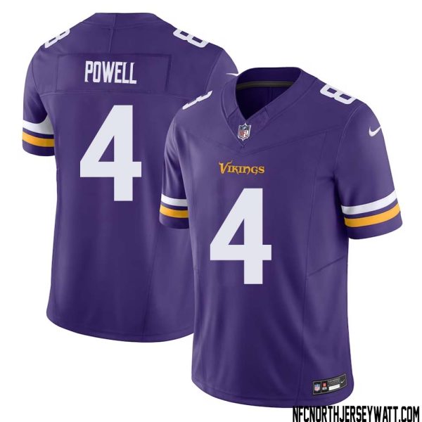 Brandon Powell No 4 Men Purple Minnesota Vikings Vapor F.U.S.E. Limited Jersey- Replica