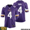 Brad Johnson No 14 Minnesota Vikings Game Jersey Court Purple For Youth – Replica