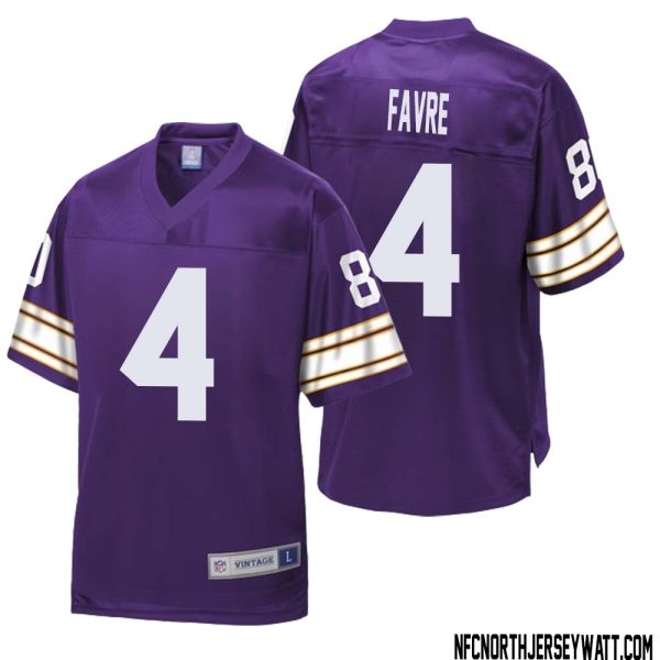 Brett Favre No 4 Men Nfl Pro Line Purple Minnesota Vikings Retired Player Replica Jersey