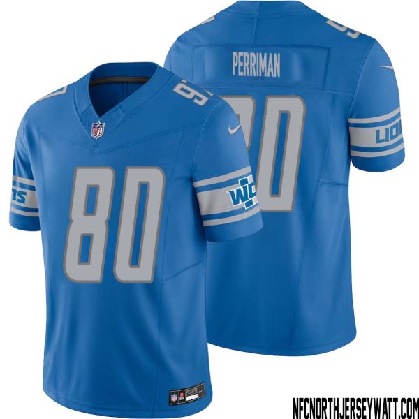 Brett Perriman No 80 Men Blue Detroit Lions Vapor F.U.S.E. Limited Jersey – Replica