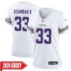 Brian Asamoah Ii No 33 Men’S Minnesota Vikings White Alternate Custom Game 2024 Jersey