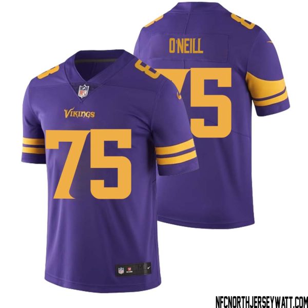 Brian O?Neill No 75 Men Purple Minnesota Vikings Color Rush Vapor Untouchable Limited Jersey- Replica
