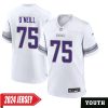 Brian O’Neill No 75 Woman’S Minnesota Vikings White Alternate Custom Game 2024 Jersey