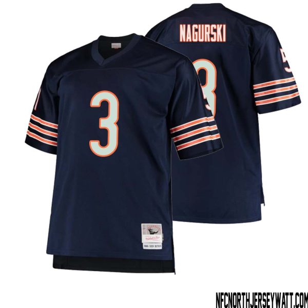 Bronko Nagurski No 3 Men Mitchell & Ness Navy Chicago Bears Big & Tall 1966 Retired Player Replica Jersey