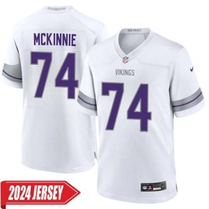 Bryant McKinnie No 74 Men’s Minnesota Vikings White Alternate Custom Game 2024 Jersey