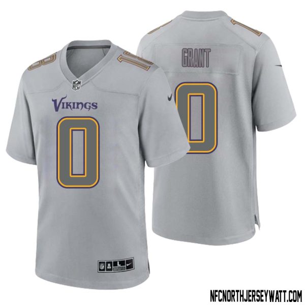 Bud Grant No 0 Men Gray Minnesota Vikings Atmosphere Fashion Game Jersey – Replica