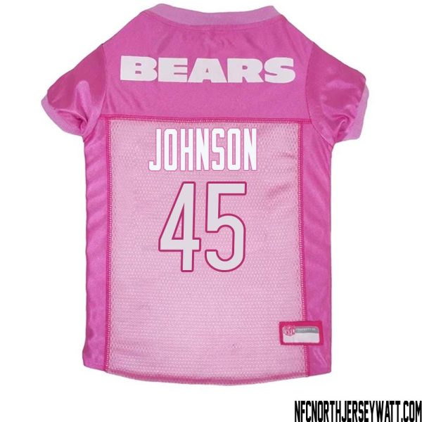 Buddy Johnson No 45 Chicago Bears Dog Jersey Pink – Replica