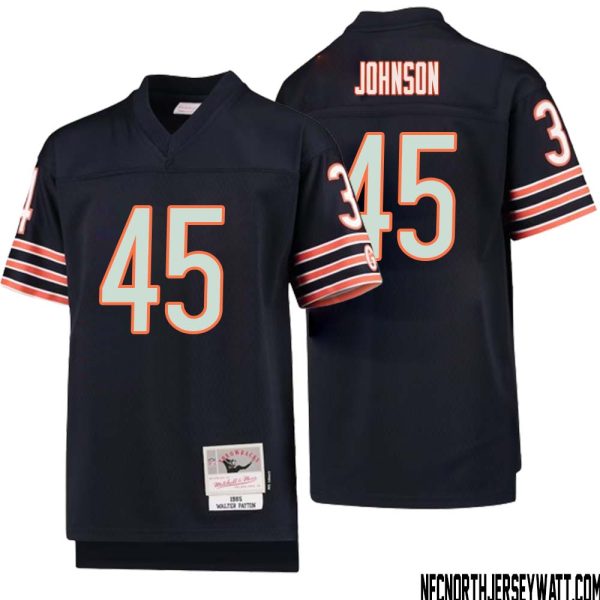 Buddy Johnson No 45 Youth Mitchell & Ness Navy Chicago Bears 1985 Legacy Retired Player Jersey – Replica