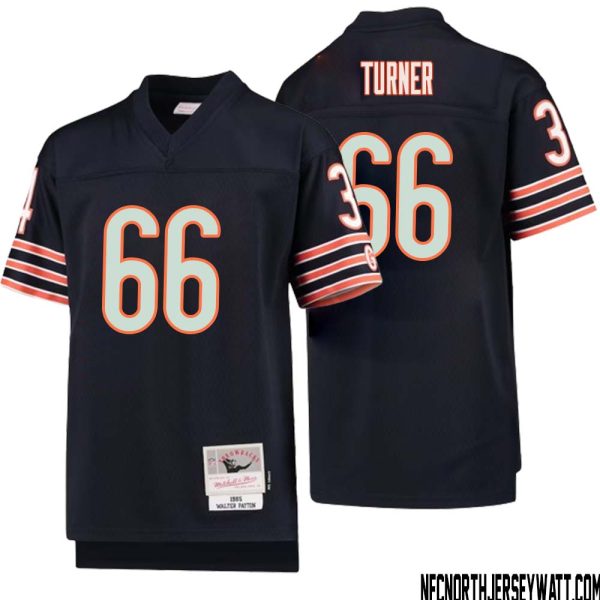 Bulldog Turner No 66 Youth Mitchell & Ness Navy Chicago Bears 1985 Legacy Retired Player Jersey – Replica