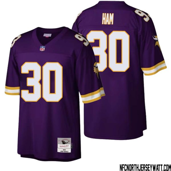 C.j. Ham No 30 Men Mitchell & Ness Purple Minnesota Vikings Legacy Replica Jersey