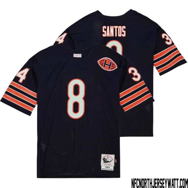 Cairo Santos No 8 Men Mitchell & Ness Navy Chicago Bears 2004 Authentic Throwback Retired Player Jersey – Replica
