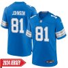 Calvin Johnson No 81 Men’S Detroit Lions Away Game 2024 Jersey – White
