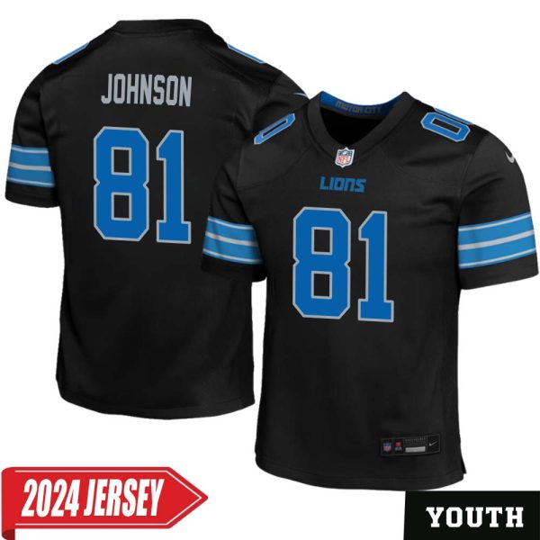 Calvin Johnson No 81 Youth’S Detroit Lions 2Nd Alternate Vapor F.u.s.e. Limited 2024 Jersey – Black