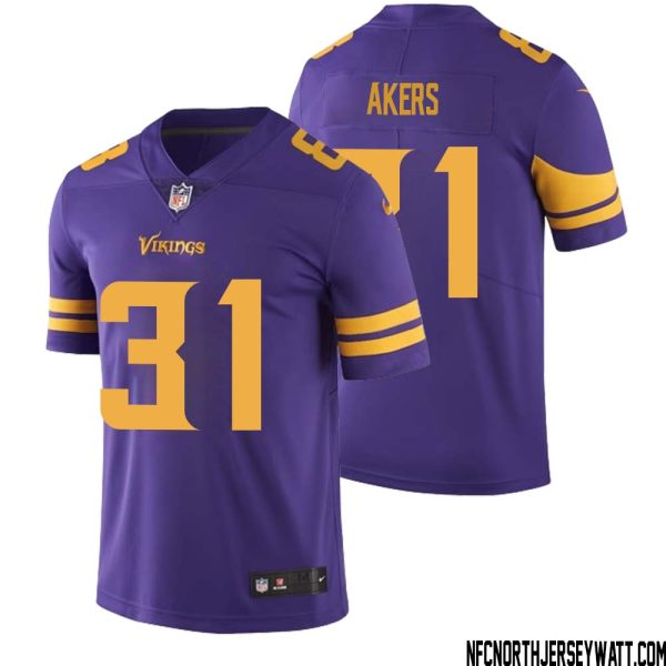 Cam Akers No 31 Men Purple Minnesota Vikings Color Rush Vapor Untouchable Limited Jersey- Replica