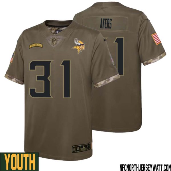 Cam Akers No 31 Youth Olive Minnesota Vikings 2022 Salute To Service Retired Player Limited Jersey – Replica