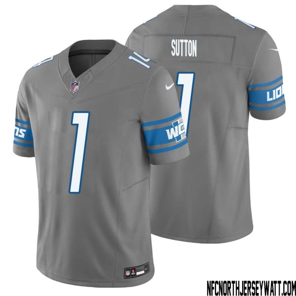 Cameron Sutton No 1 Men Detroit Lions Vapor F.U.S.E. Limited Jersey Silver – Replica