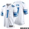 Calvin Johnson No 81 Men White Detroit Lions Player Away Game Jersey – Replica