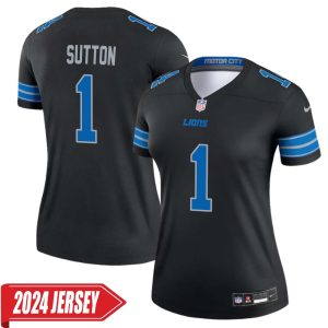 Cameron Sutton No 1 Woman’s Detroit Lions 2nd Alternate Vapor F.U.S.E. Limited 2024 Jersey – Black