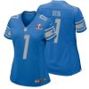 Cameron Sutton No 1 Womens Custom Gray Detroit Lions Alternate Super Bowl Lviii Game Jersey