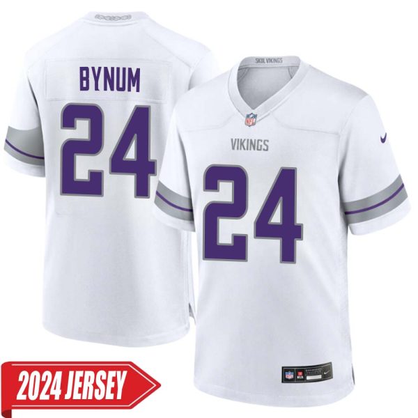 Camryn Bynum No 24 Men’S Minnesota Vikings White Alternate Custom Game 2024 Jersey