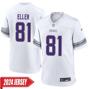 Carl Eller No 81 Men’s Minnesota Vikings White Alternate Custom Game 2024 Jersey